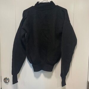 DSCP Quarterdeck Collection US Navy Wool Sweater Black Mock Neck XL 100% Wool